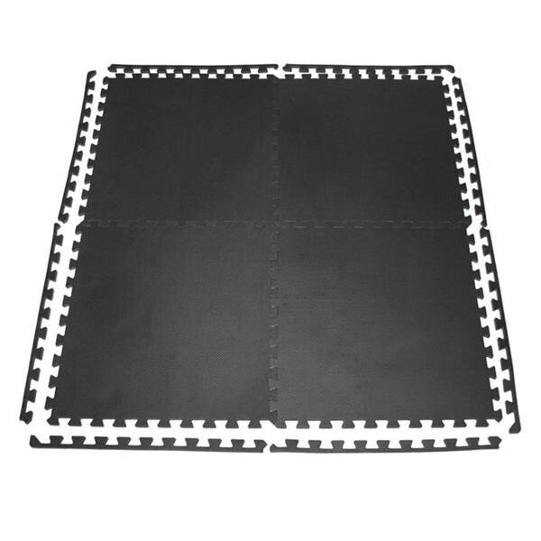 Černá pěnová modulová puzzle podložka (4x puzzle) ONE FITNESS - délka 122 cm, šířka 122 cm, výška 1 cm