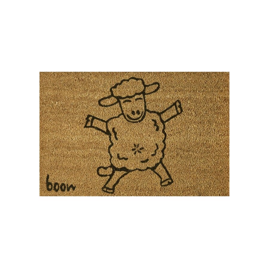 Kokosová čistící venkovní vstupní rohož FLOMA Sheep - 40 x 60 x 1,4 cm