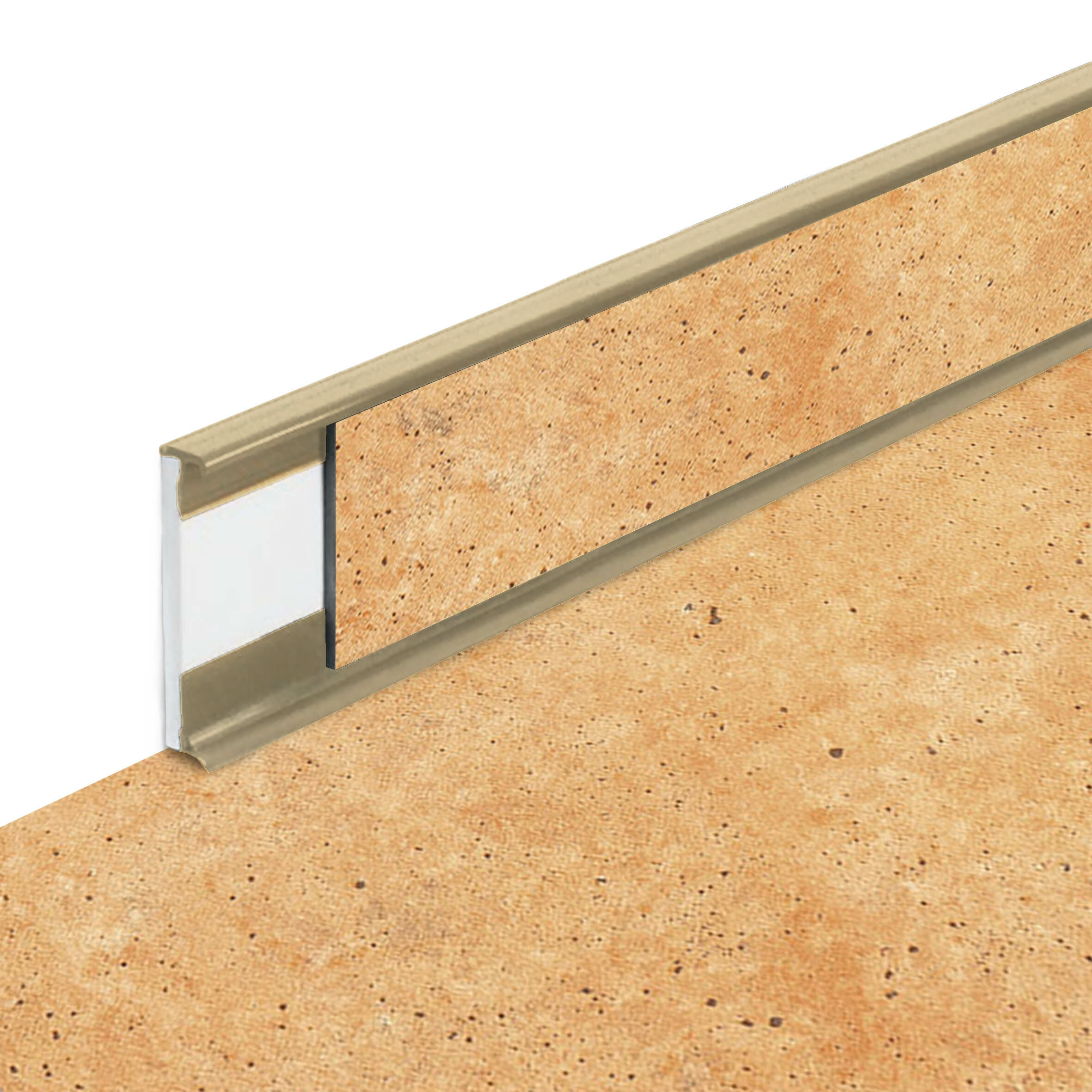 PVC vinylová soklová podlahová lišta Fortelock Business Tornes venus C007 beige - délka 200 cm, výška 5,8 cm, tloušťka 1,2 cm