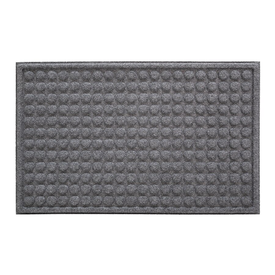 Šedá textilní gumová čistící vstupní rohož FLOMA Rounds - 45 x 75 x 1,1 cm