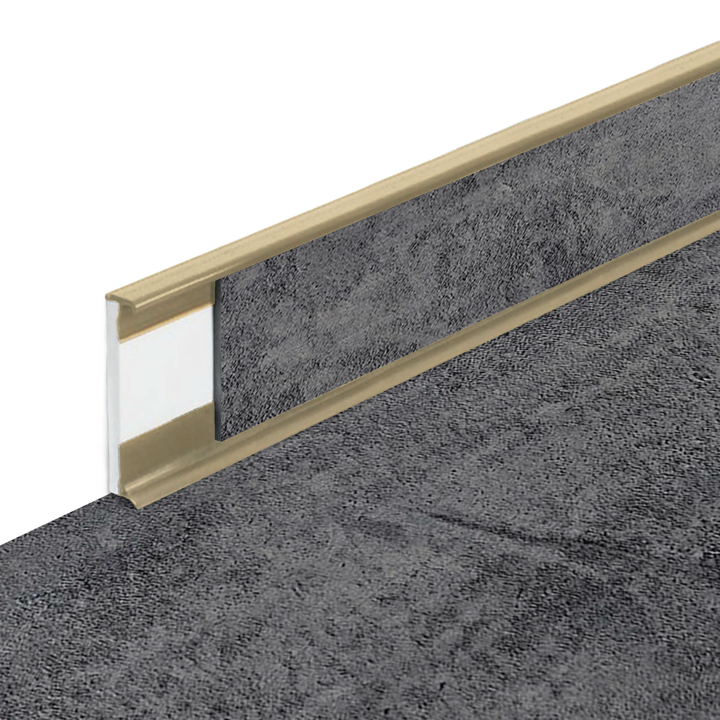 PVC vinylová soklová podlahová lišta Fortelock Business Forsen rugged canyon C021 beige - délka 200 cm, výška 5,8 cm, tloušťka 1,2 cm