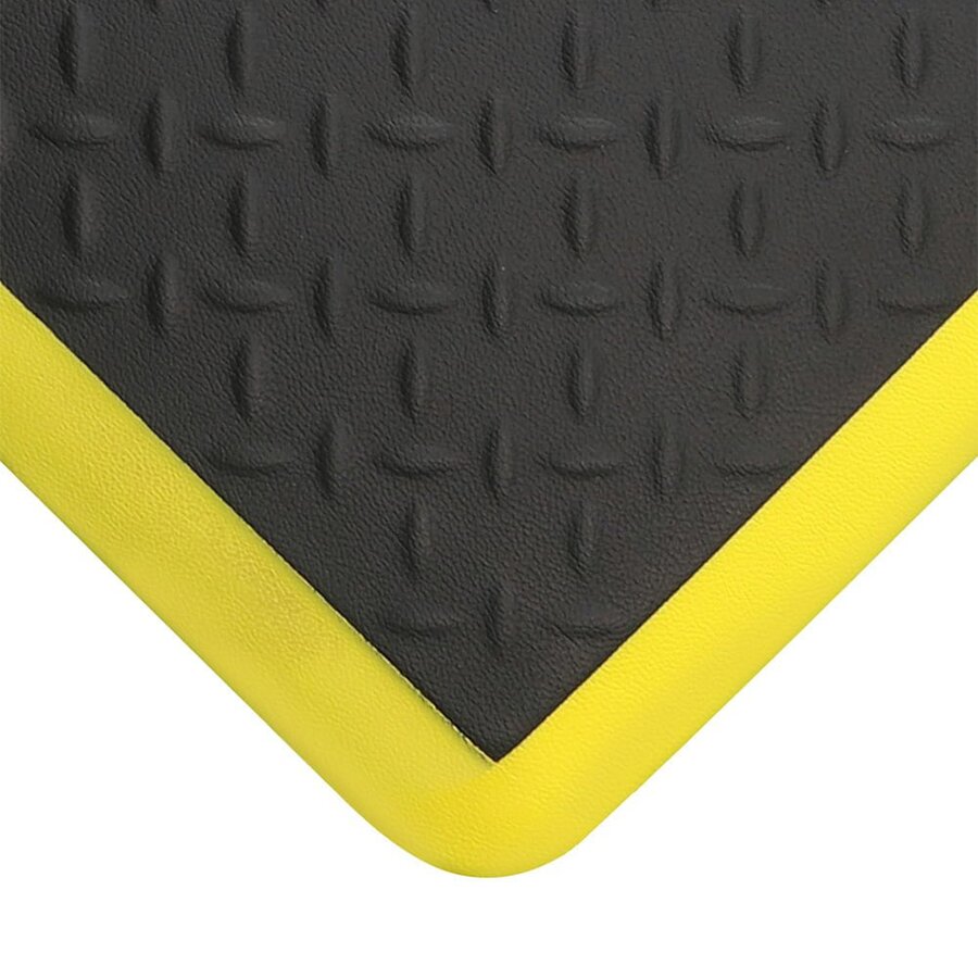 Černo-žlutá pěnová protiúnavová protiskluzová průmyslová rohož - 120 x 90 x 1,8