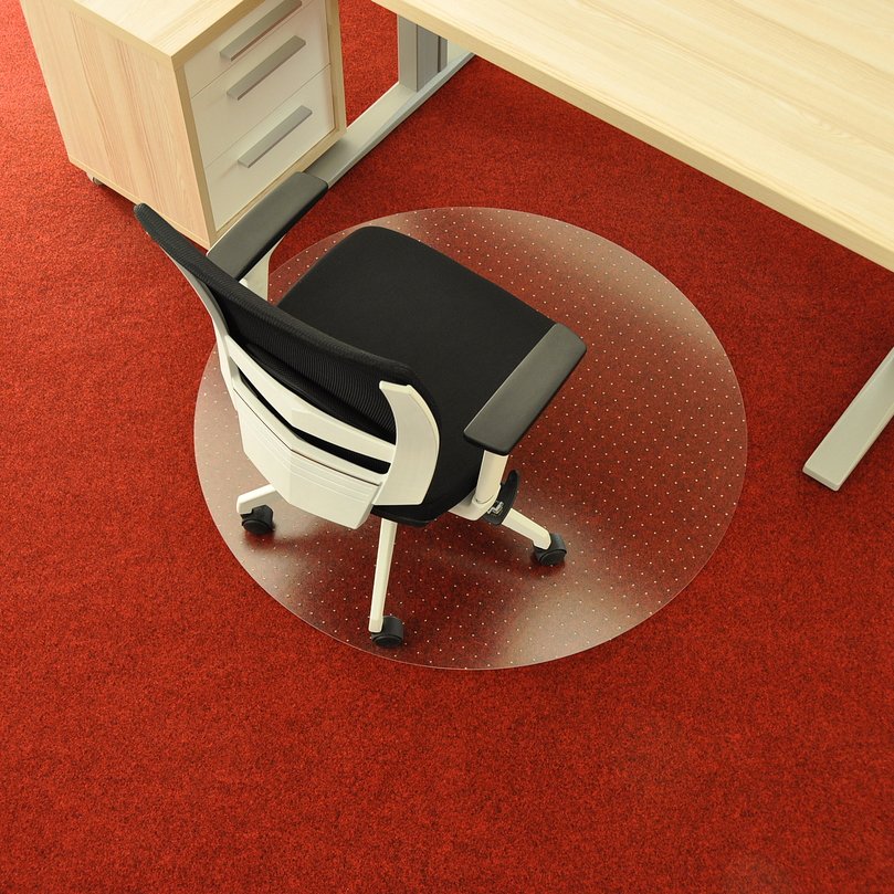 Průhledná ochranná podložka pod židli na koberec FLOMA OCMat Profi - délka 120 cm, šířka 120 cm, výška 0,2 cm