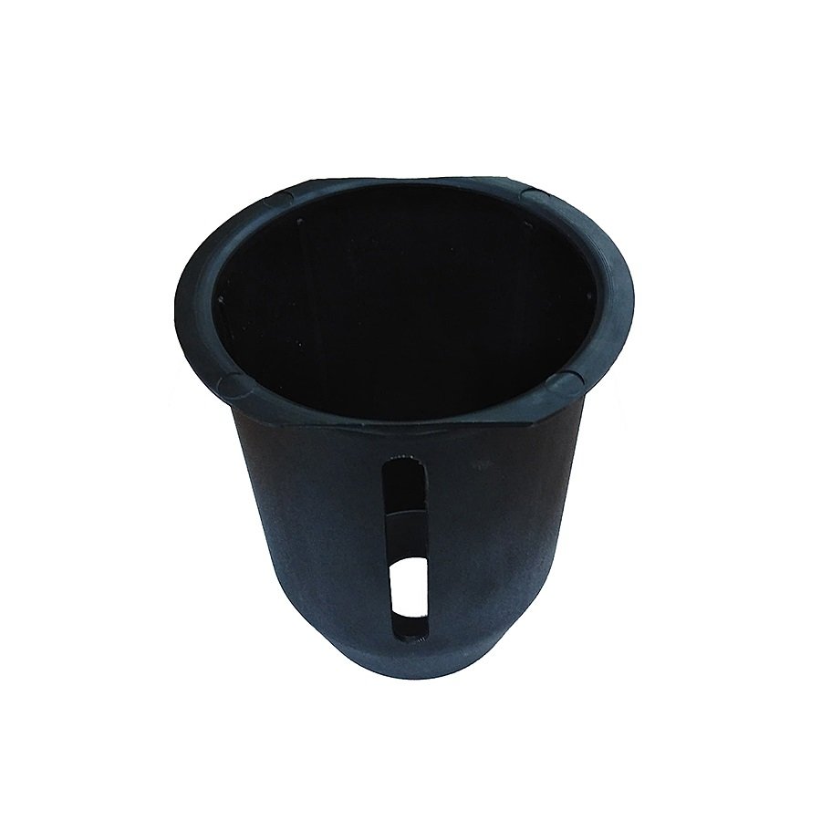 Černý plastový kryt na nádržku s politurou Heute - průměr 10 cm, výška 14,3 cm