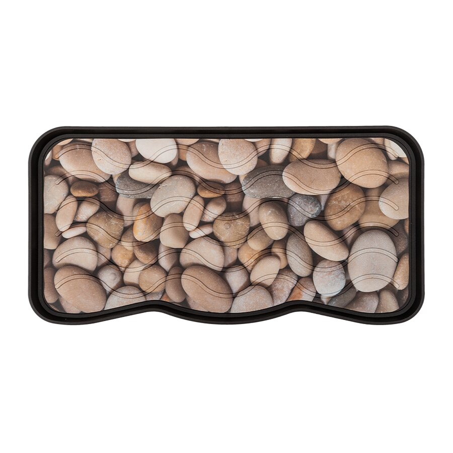 Plastový odkapávač na boty FLOMA River Stone - délka 38 cm, šířka 75 cm a výška 2,1 cm