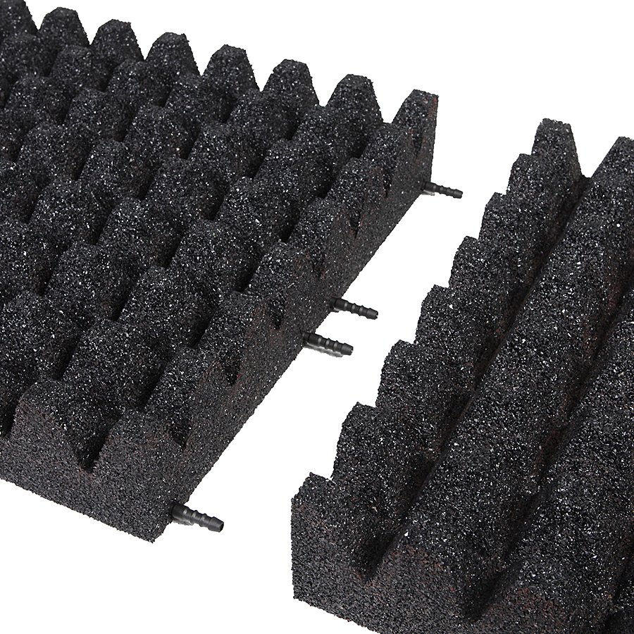 Černá gumová dopadová dlaždice (V100/R50) FLOMA - délka 50 cm, šířka 50 cm a výška 10 cm 