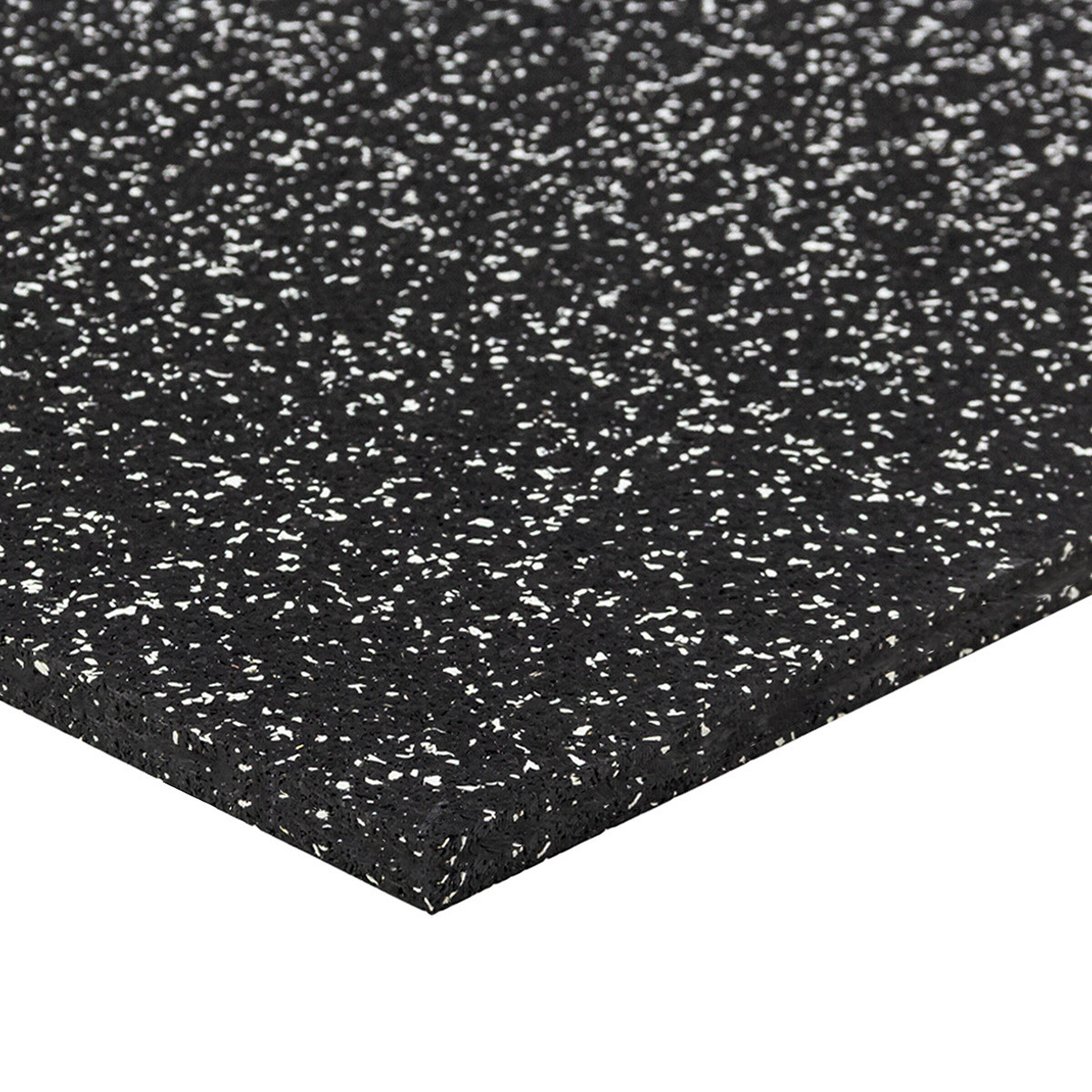 Černo-bílá podlahová guma (puzzle - roh) FLOMA FitFlo SF1050 - délka 50 cm, šířka 50 cm, výška 1,6 cm