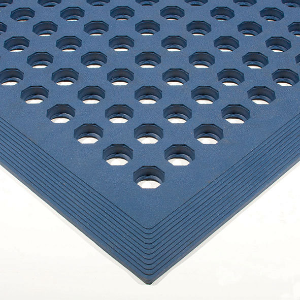 Modrá olejivzdorná protiskluzová protiúnavová průmyslová rohož - 150 x 90 x 1,2 