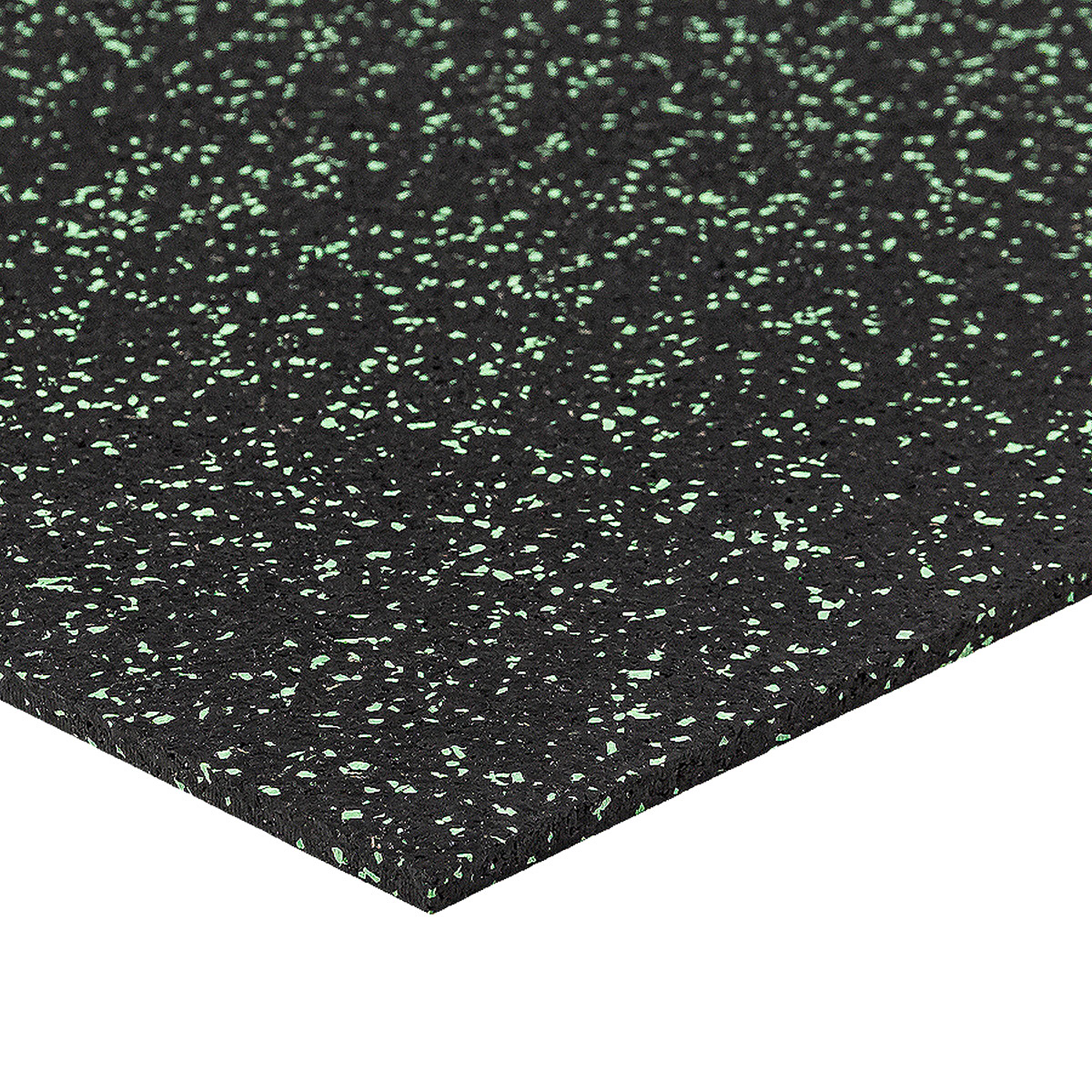 Černo-zelená podlahová guma (puzzle - roh) FLOMA FitFlo SF1050 - délka 50 cm, šířka 50 cm, výška 0,8 cm
