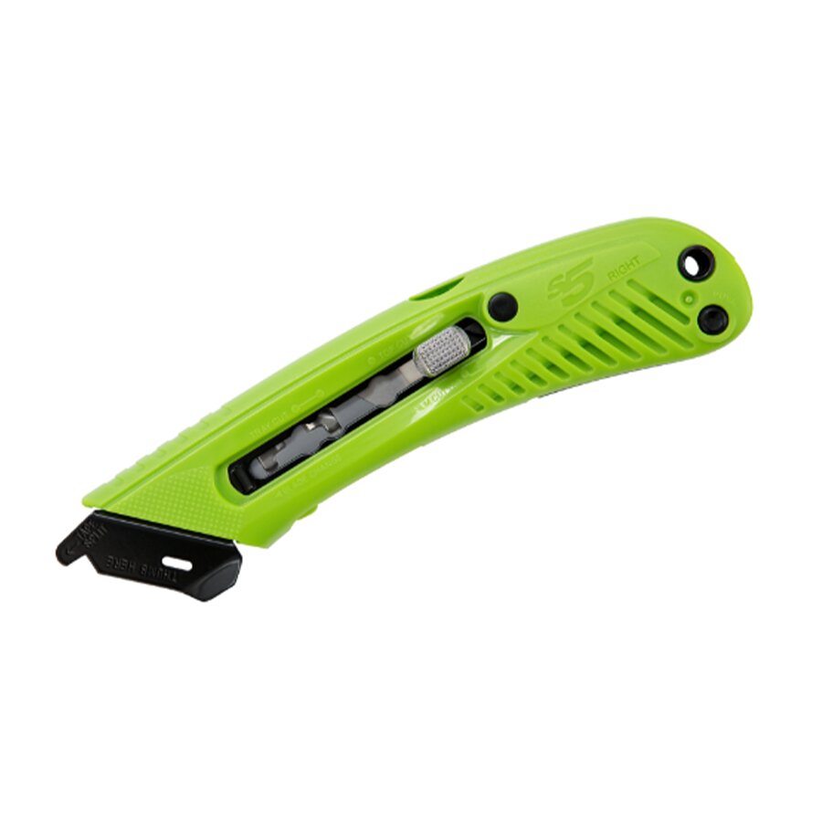 Zelený kovový bezpečnostní nůž pro praváky 3 v 1 S5R