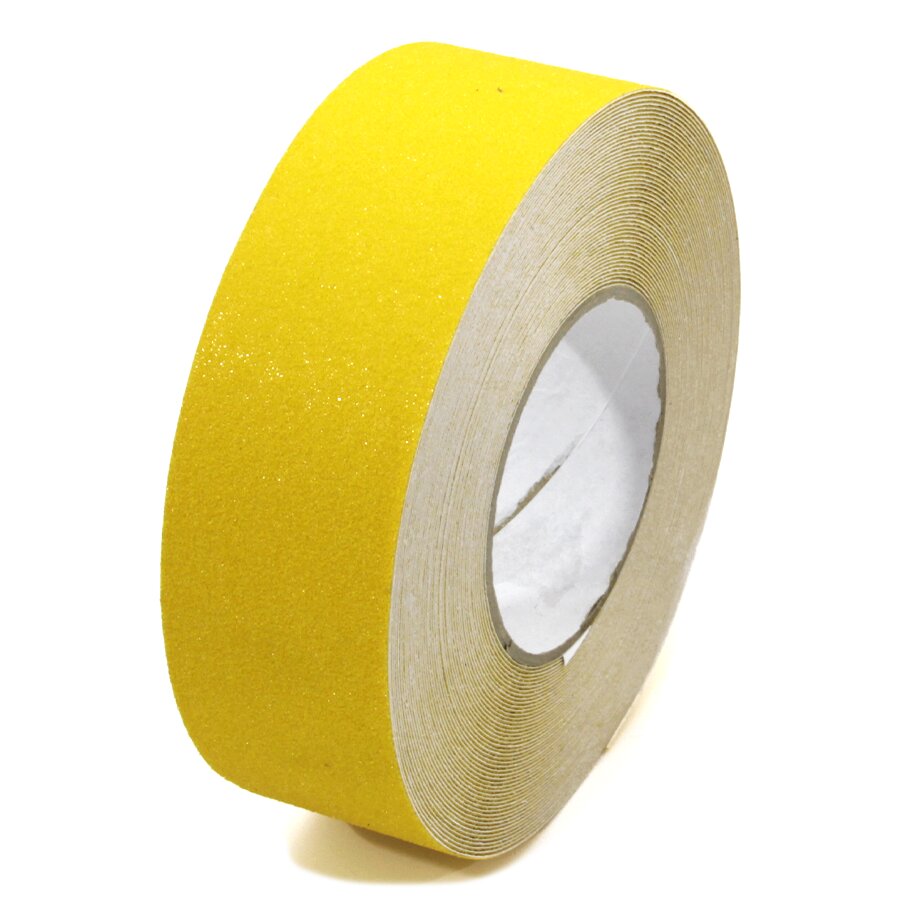 Žlutá korundová protiskluzová páska FLOMA Standard - 18,3 m x 5 cm a tloušťka 0,