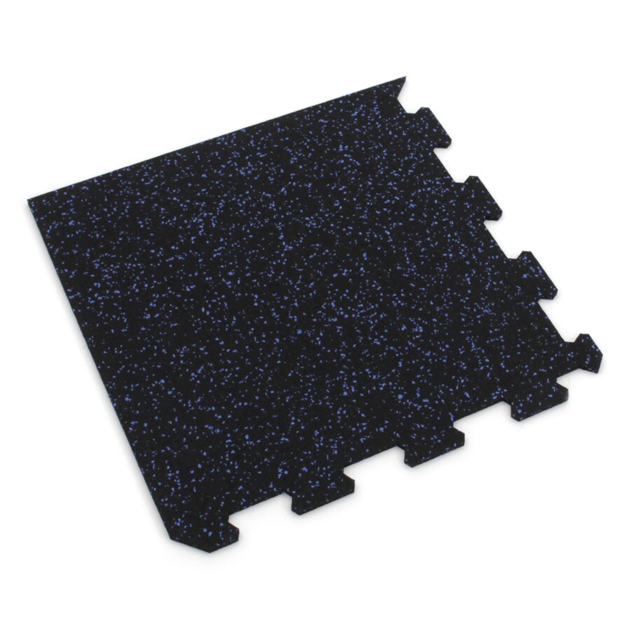 Černo-modrá gumová modulová puzzle dlažba (roh) FLOMA FitFlo SF1050 - 50 x 50 x