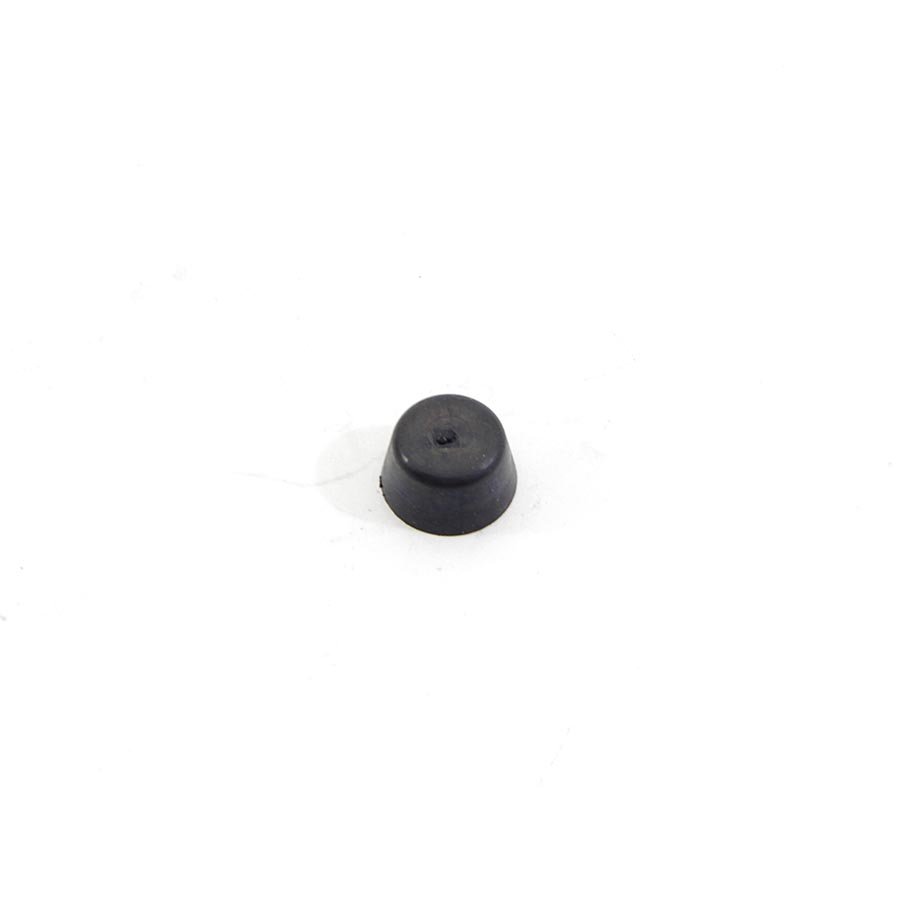 Černý pryžový doraz návlečný pro hlavu šroubu FLOXO - průměr 1,5 cm a výška 0,9 cm 