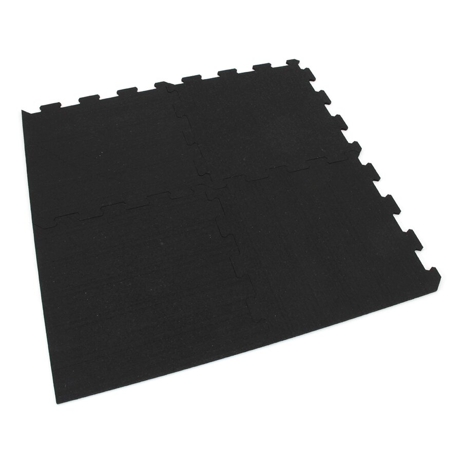 Černá gumová modulová puzzle dlažba (roh) FLOMA FitFlo SF1050 - 100 x 100 x 1,6