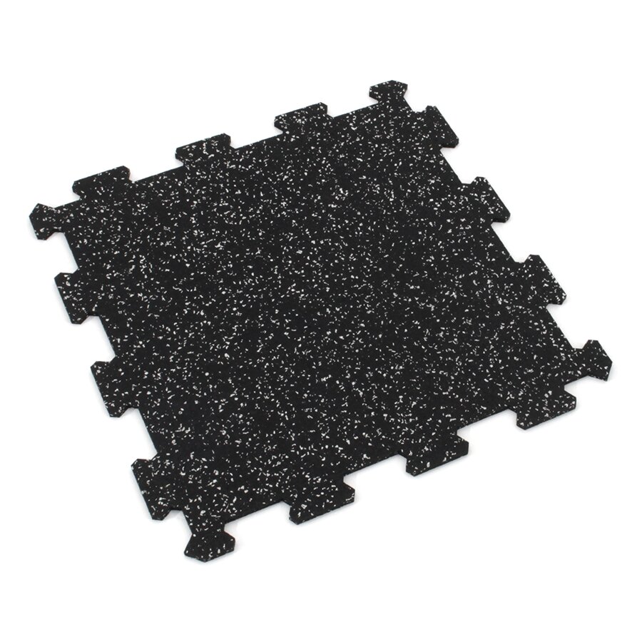 Černo-bílá gumová modulová puzzle dlažba (střed) FLOMA FitFlo SF1050 - 100 x 100