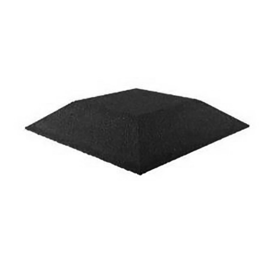 Černá gumová krajová dopadová dlaždice (roh) (V90/R00) FLOMA - délka 50 cm, šířka 50 cm a výška 9 cm 