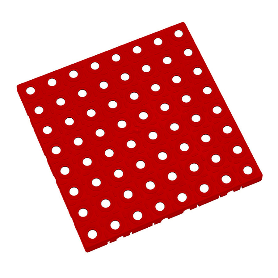 Červená plastová modulární dlaždice AT-HRD, AvaTile - délka 25 cm, šířka 25 cm a výška 1,6 cm 