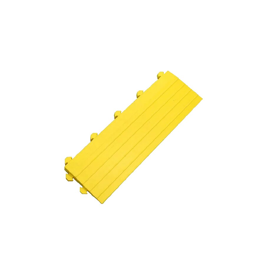 Žlutá gumová náběhová hrana "samec" pro rohože Premium Fatigue - délka 50 cm, šířka 15 cm, výška 2,4 cm