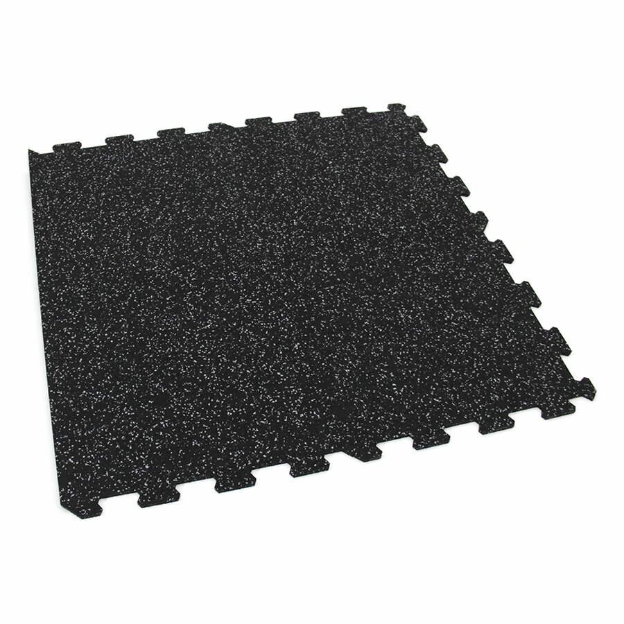 Černo-bílá podlahová guma (puzzle - okraj) FLOMA Sandwich - délka 100 cm, šířka 100 cm, výška 1,8 cm
