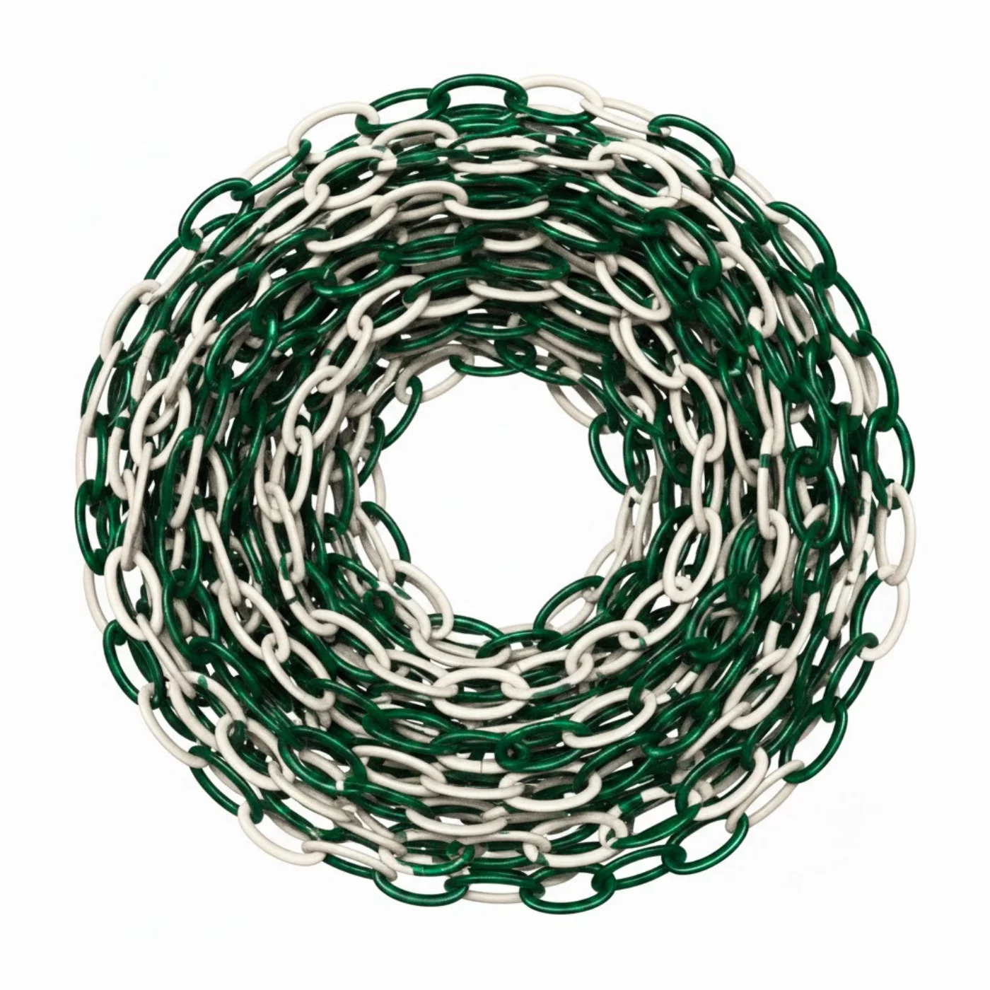 Zeleno-bílý plastový (PP) vymezovací řetěz FLOMA TC87 - 0,6 cm x 25 m