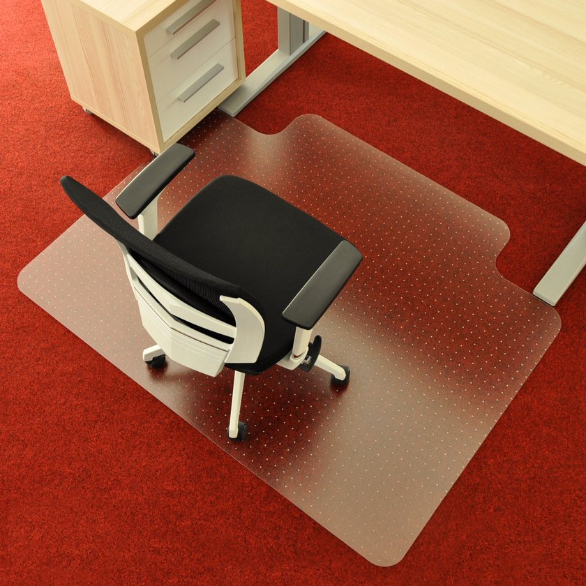 Průhledná ochranná podložka pod židli na koberec FLOMA OCMat Profi - délka 150 cm, šířka 120 cm, výška 0,2 cm