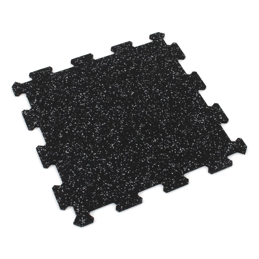 Černo-šedá gumová modulová puzzle dlažba (střed) FLOMA FitFlo SF1050 - 95,6 x 95,6 x 1,6 cm