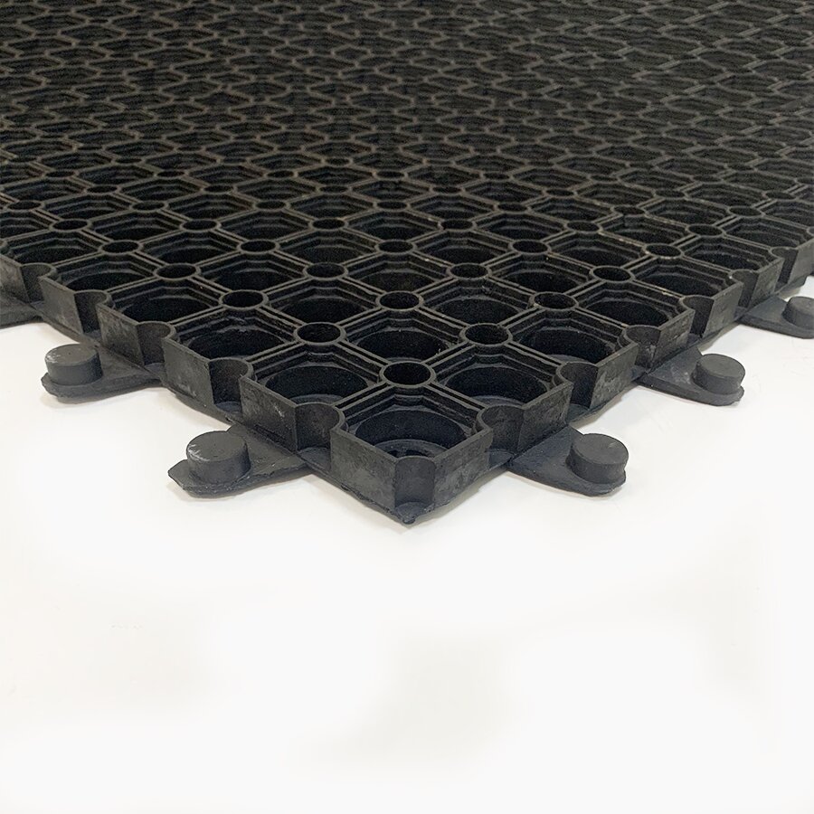 Gumová venkovní modulová vstupní rohož FLOMA Honeycomb Lock - délka 100 cm, šířka 100 cm, výška 2,2 cm