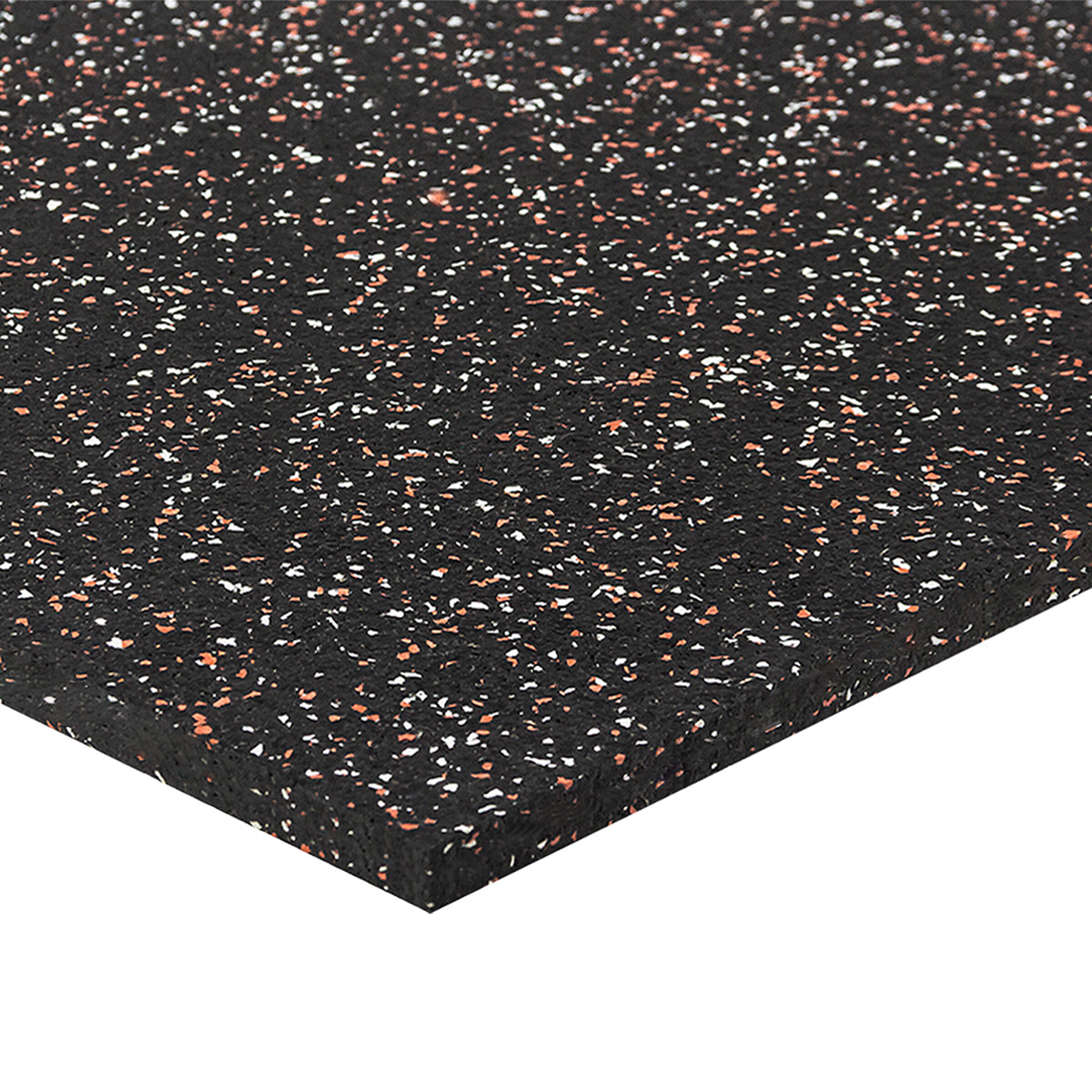 Černo-bílo-červená podlahová guma (puzzle - okraj) FLOMA FitFlo SF1050 - délka 50 cm, šířka 50 cm, výška 1,6 cm