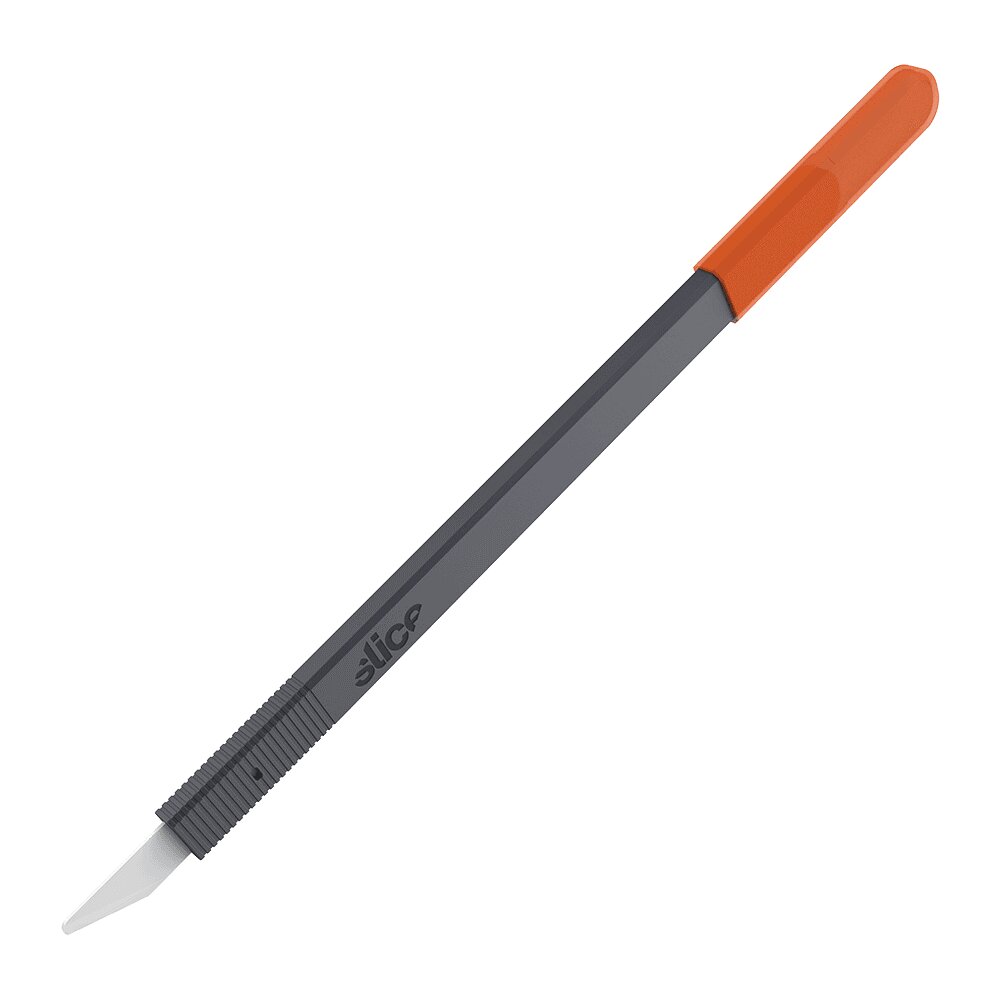 Černo-oranžový keramický přesný nůž SLICE - délka 14 cm, šířka 1 cm, výška 0,6 cm