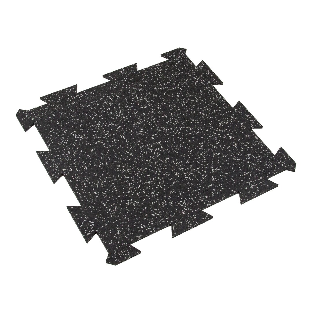 Černo-šedá gumová modulová puzzle dlažba (střed) FLOMA FitFlo SF1050 - 47,8 x 47