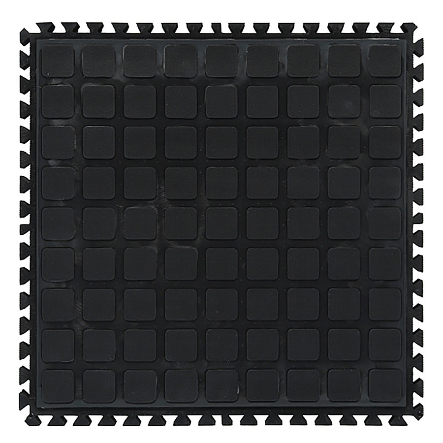 Černá podlahová protiúnavová protiskluzová rohož (střed) - délka 45 cm, šířka 45 cm, výška 2 cm
