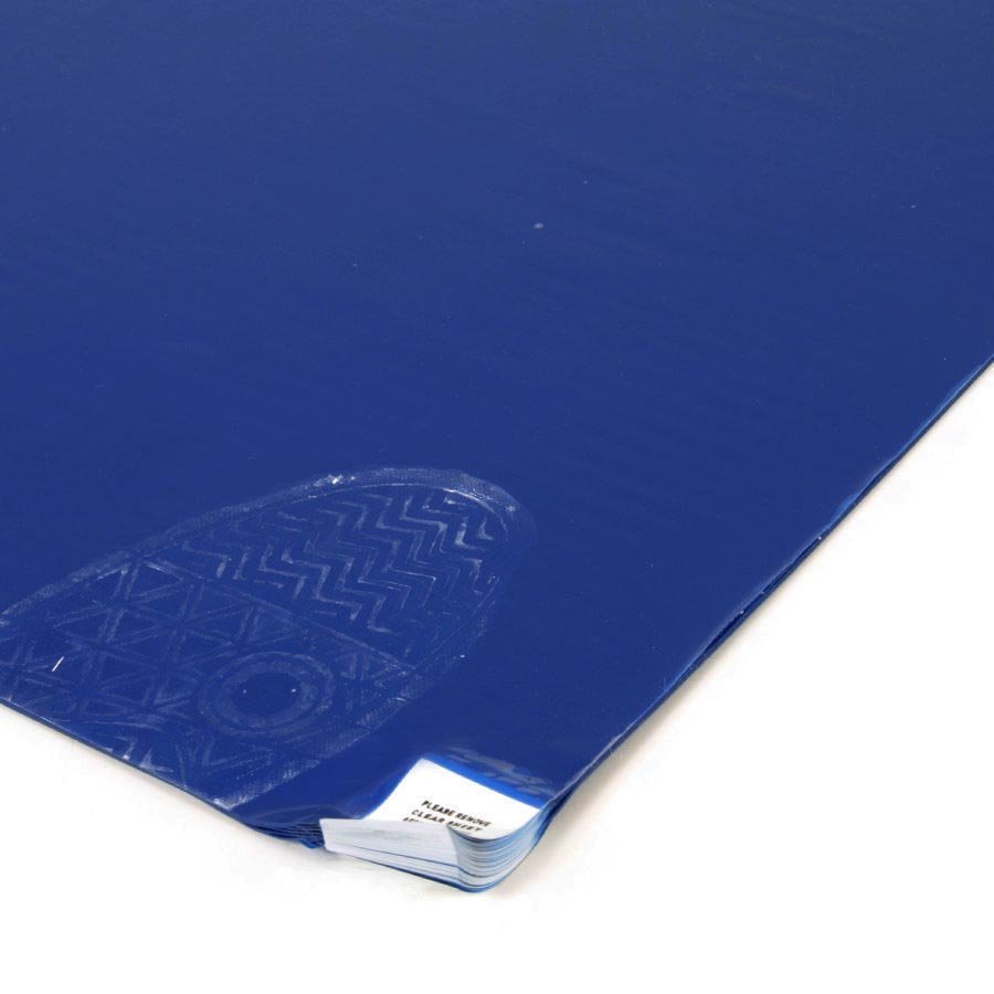 Modrá lepící dezinfekční antibakteriální dekontaminační rohož FLOMA Antibacterial Sticky Mat - délka 60 cm, šířka 90 cm - 30 listů