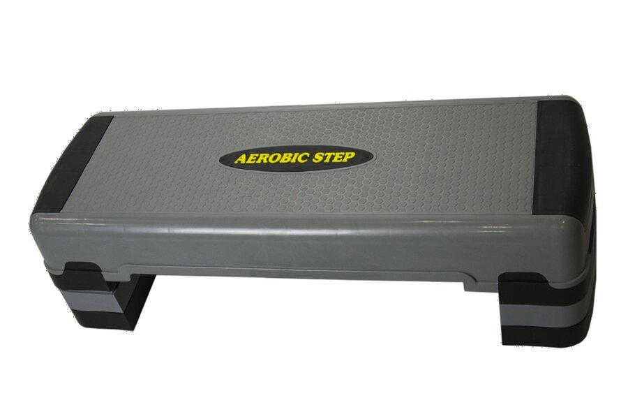 Šedo-černý fitness schod pro step up Spartan - délka 90 cm, šířka 32,5 cm