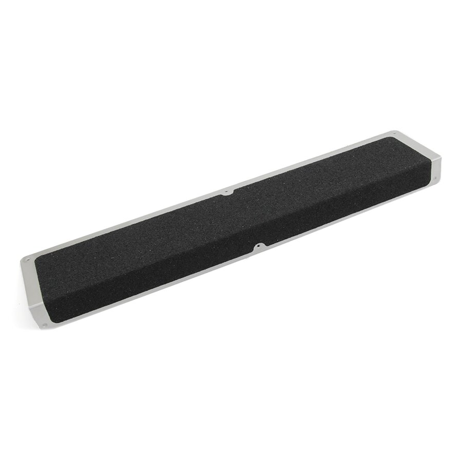 Černý hliníkový protiskluzový nášlap na schody FLOMA Bolt Down Plate - 63,5 x 12 x 4,5 cm