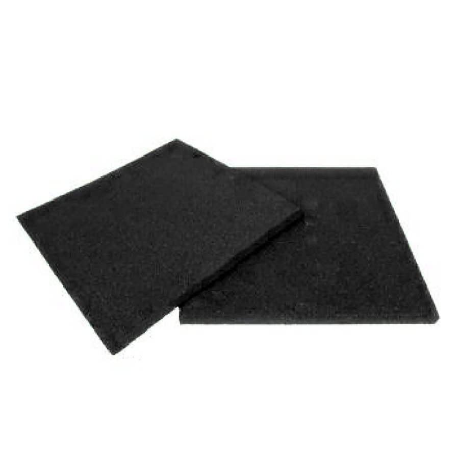 Černá gumová dopadová dlaždice (V20/R00) FLOMA - délka 50 cm, šířka 50 cm a výška 2 cm 