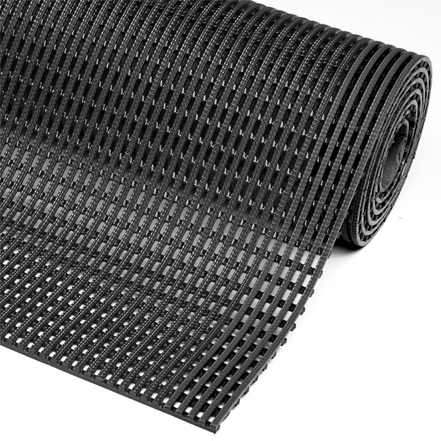 Černá protiskluzová průmyslová olejivzdorná rohož Flexdek - 10 m x 60 cm x 1,2 c
