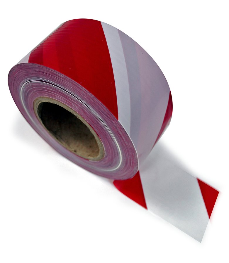 Bílo-červená vytyčovací páska - délka 500 m a šířka 7,62 cm 