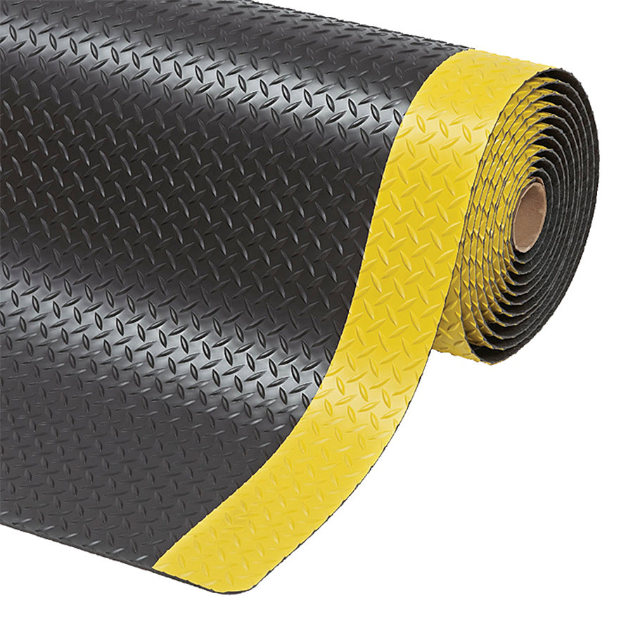 Černo-žlutá protiúnavová průmyslová laminovaná rohož Saddle Trax - délka 22,8 m, šířka 91 cm a výška 2,54 cm 