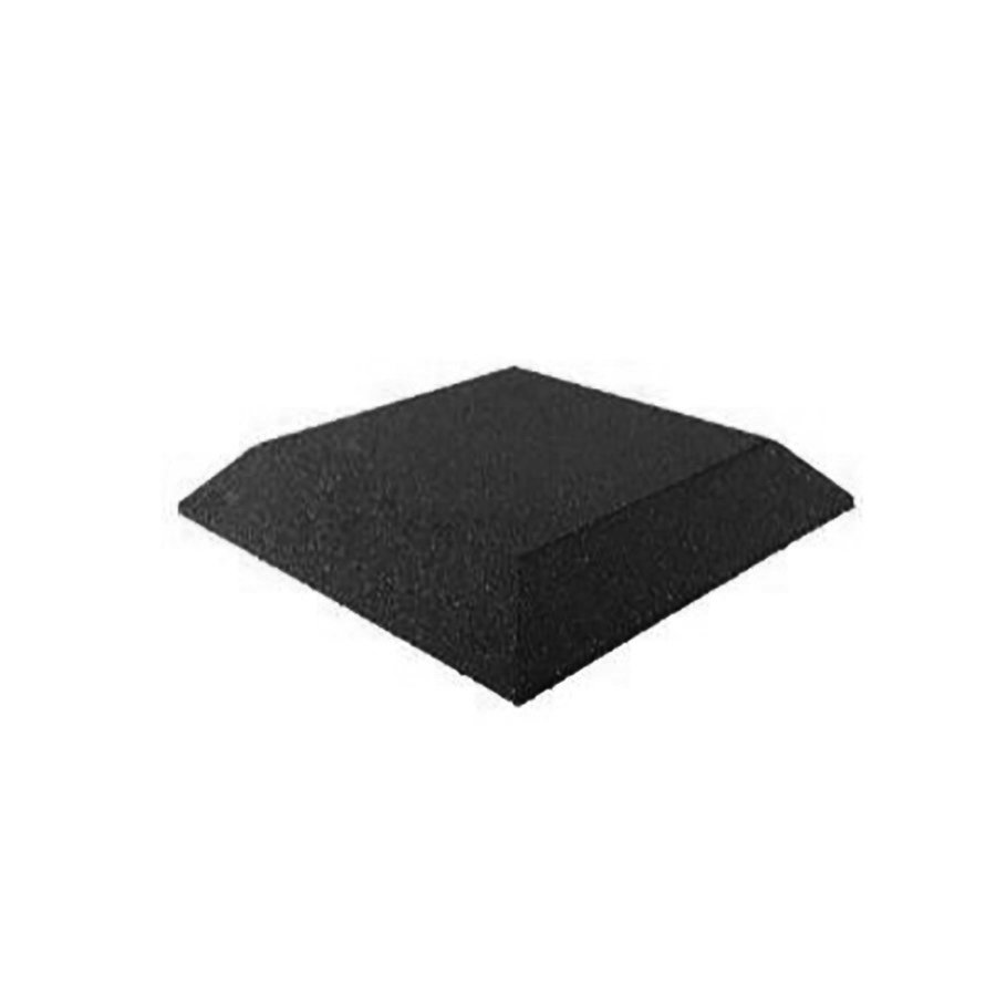 Černá gumová krajová dopadová dlaždice (roh) (V65/R00) FLOMA - délka 50 cm, šířka 50 cm a výška 6,5 cm 