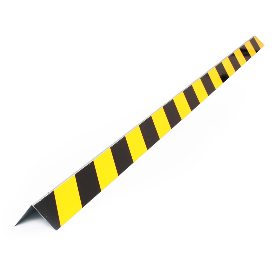 Černo-žlutý pozinkovaný reflexní ochranný pás (roh) - délka 150 cm, šířka 5 cm, tloušťka 0,55 mm
