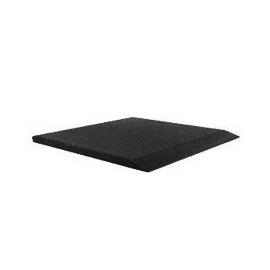 Černá gumová krajová dopadová dlaždice (V30/R00) FLOMA - délka 50 cm, šířka 50 cm a výška 3 cm 