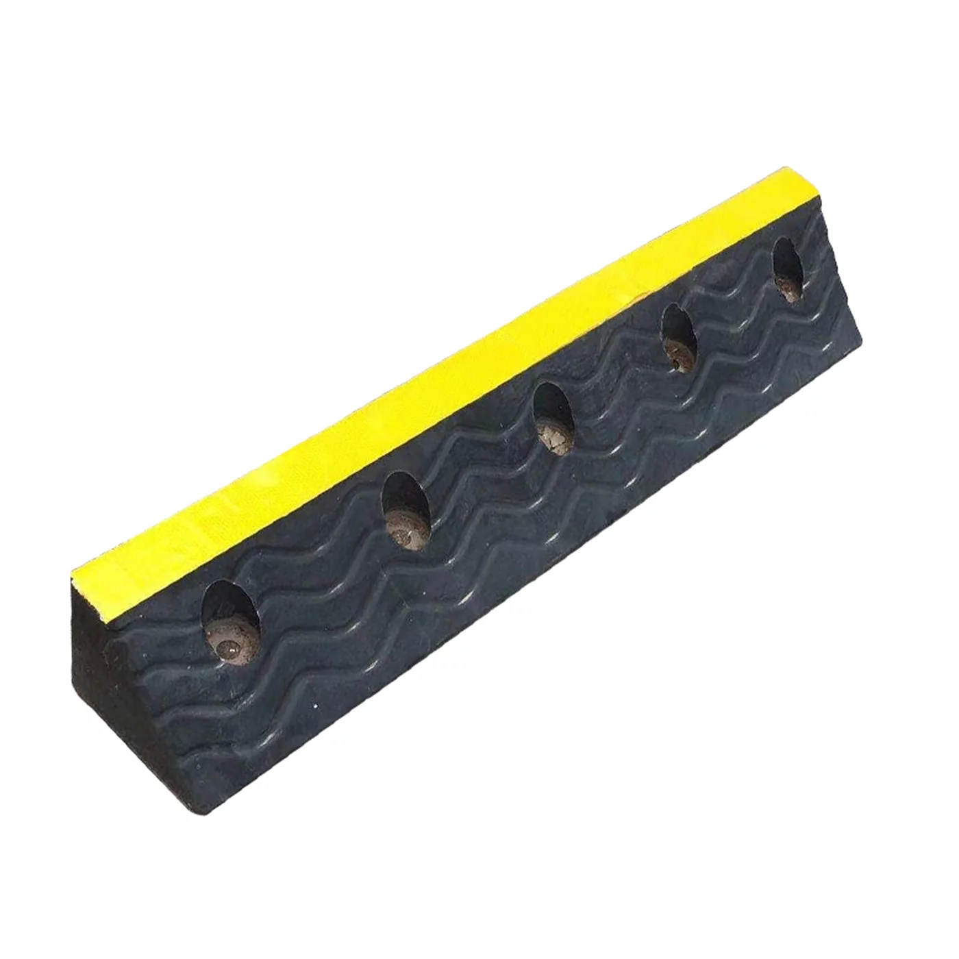 Černo-žlutý gumový parkovací doraz FLOMA WS13 - 100 x 18 x 15 cm