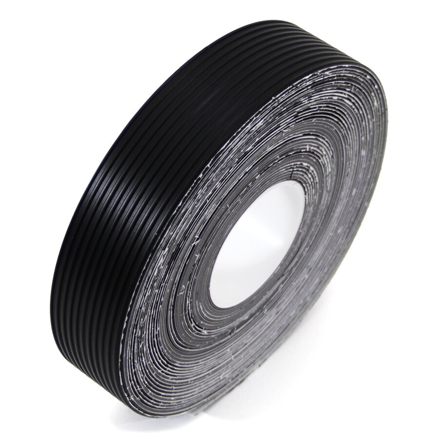 Černá gumová ochranná protiskluzová páska FLOMA Ribbed - 9,15 m x 5 cm a tloušťk