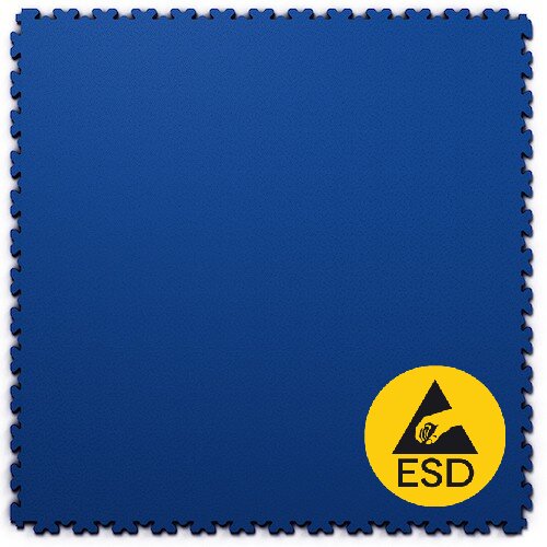 Modrá PVC vinylová zátěžová dlažba Fortelock XL ESD (hadí kůže) - délka 65,3 cm, šířka 65,3 cm, výška 0,4 cm