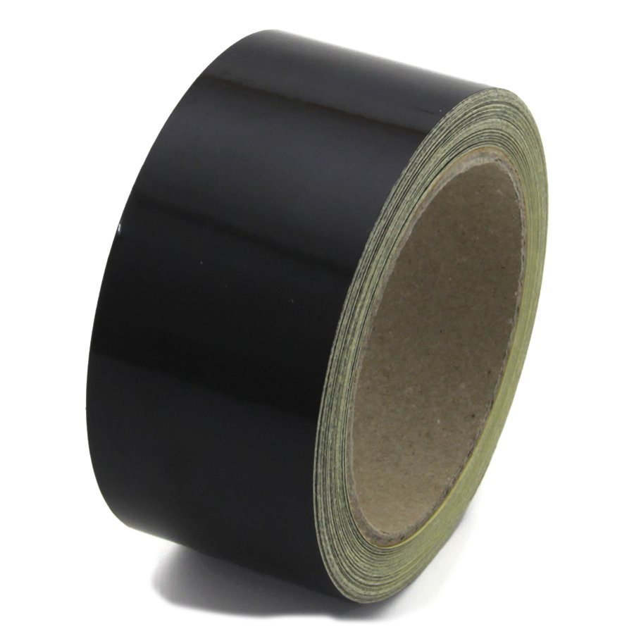 Černá nereflexní samolepící výstražná páska - délka 45 m, šířka 5 cm