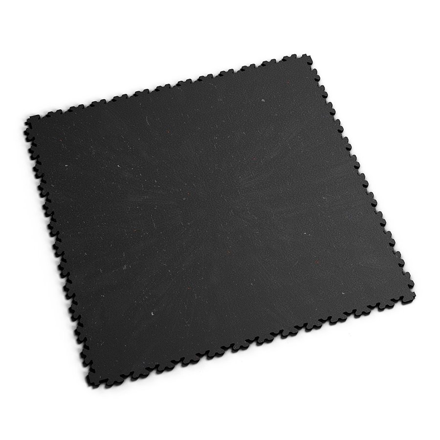 Černá PVC vinylová zátěžová dlažba Fortelock XL Eco (hadí kůže) - délka 65,3 cm, šířka 65,3 cm, výška 0,4 cm