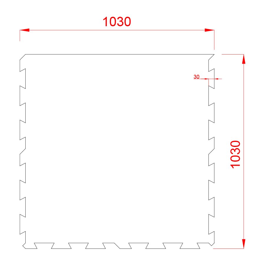Černo-bílá gumová modulová puzzle dlažba (okraj) FLOMA FitFlo SF1050 - 100 x 100
