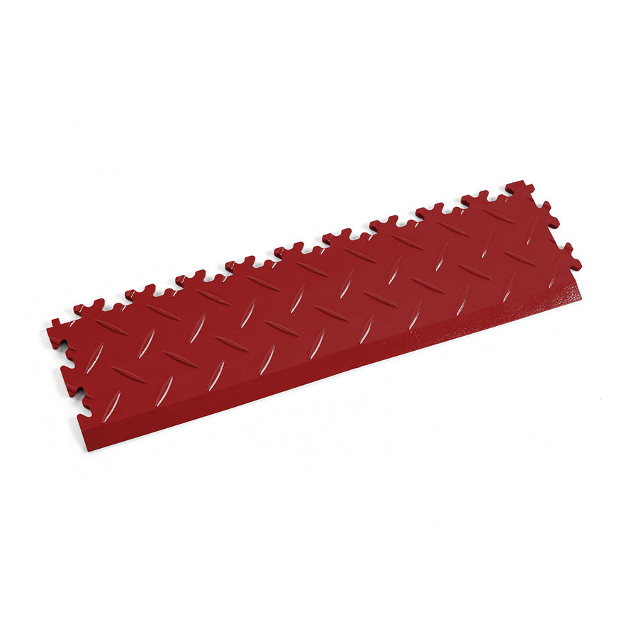 Červený PVC vinylový nájezd Fortelock Industry (diamant) - délka 51 cm, šířka 14 cm, výška 0,7 cm