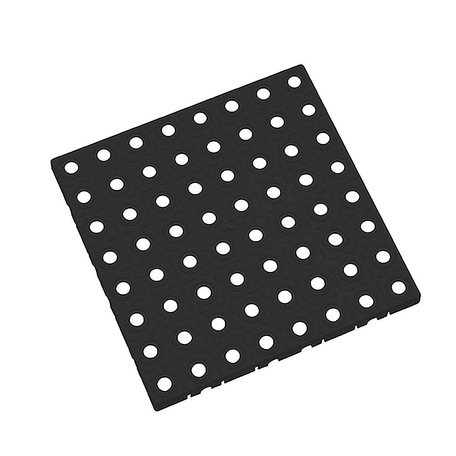 Černá plastová modulární dlaždice AT-HRD, AvaTile - délka 25 cm, šířka 25 cm a výška 1,6 cm 