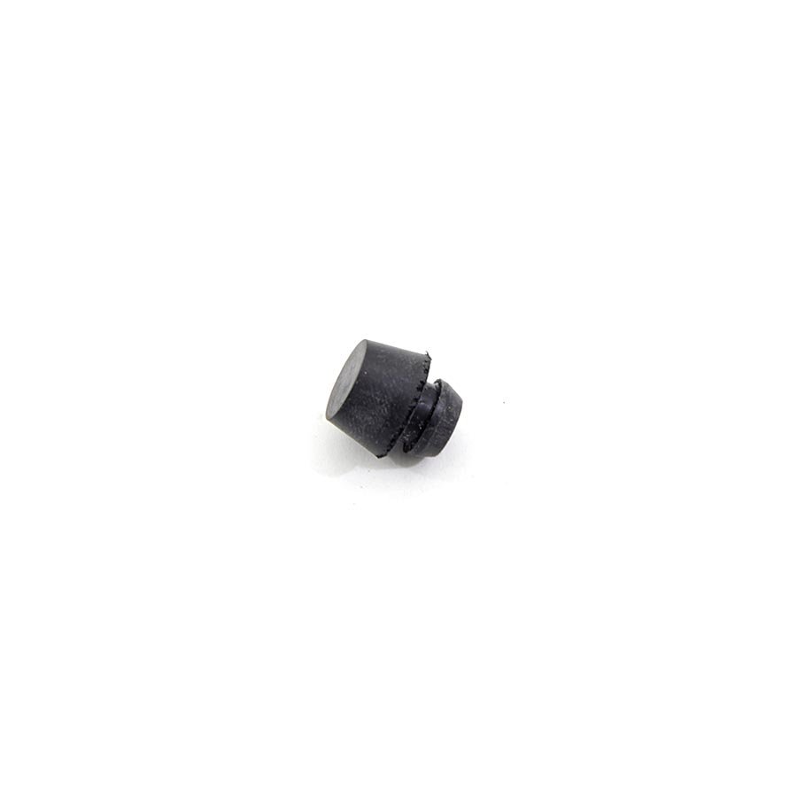 Černý pryžový doraz nástrčný do díry FLOXO - průměr 1,4 cm, výška 0,8 cm a výška krku 0,25 cm 